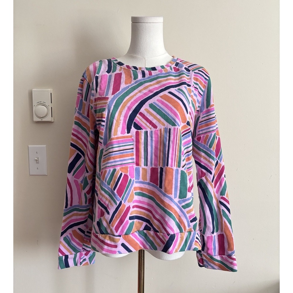Fresh Produce Womens Medium Sweatshirt 100% Cotton Beach Boho Pink Colorful